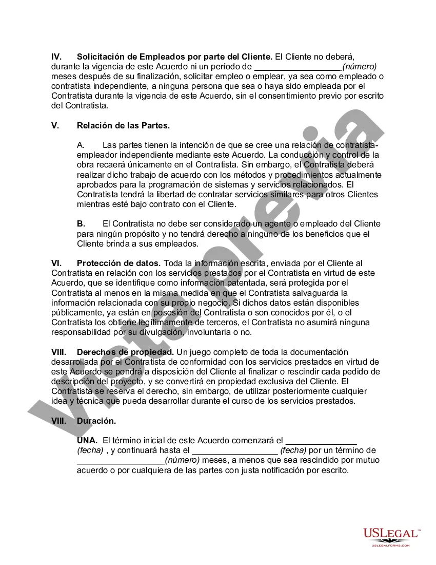 Preview Contrato con Contratista Independiente para Programación de Sistemas y Servicios Relacionados