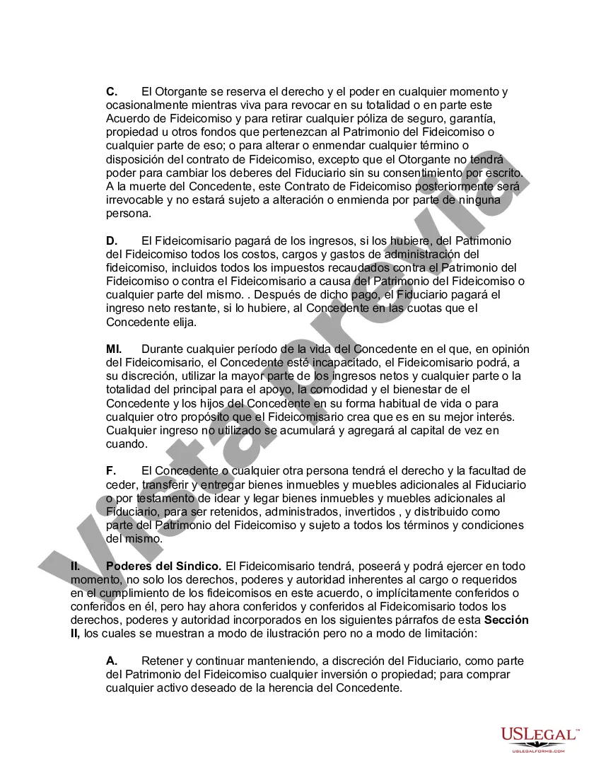Preview Acuerdo de Fideicomiso Nacional Calificado