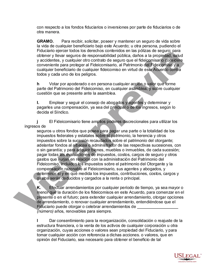 Preview Acuerdo de Fideicomiso Nacional Calificado