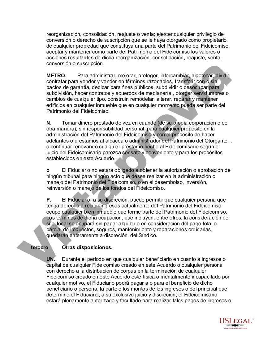 Preview Acuerdo de Fideicomiso Nacional Calificado
