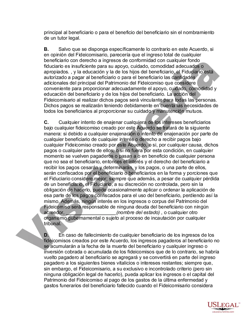Preview Acuerdo de Fideicomiso Nacional Calificado
