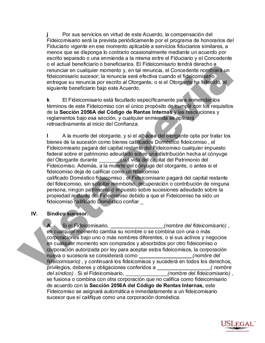 Preview Acuerdo de Fideicomiso Nacional Calificado