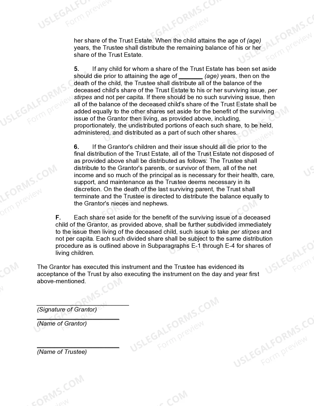 Preview Qualified Domestic Trust Agreement