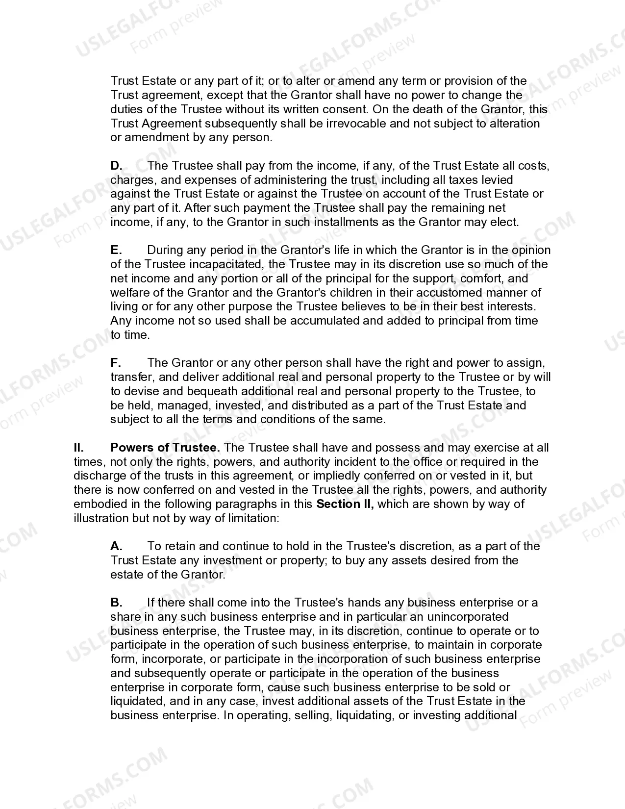 Preview Qualified Domestic Trust Agreement