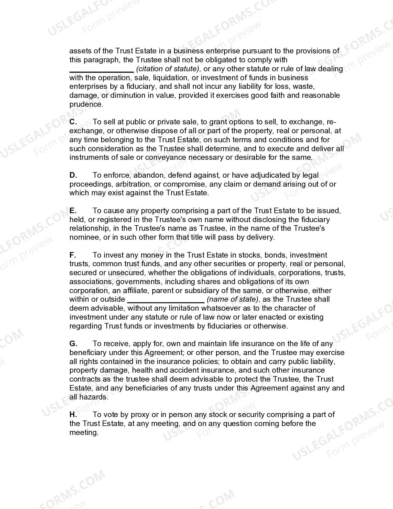 Preview Qualified Domestic Trust Agreement