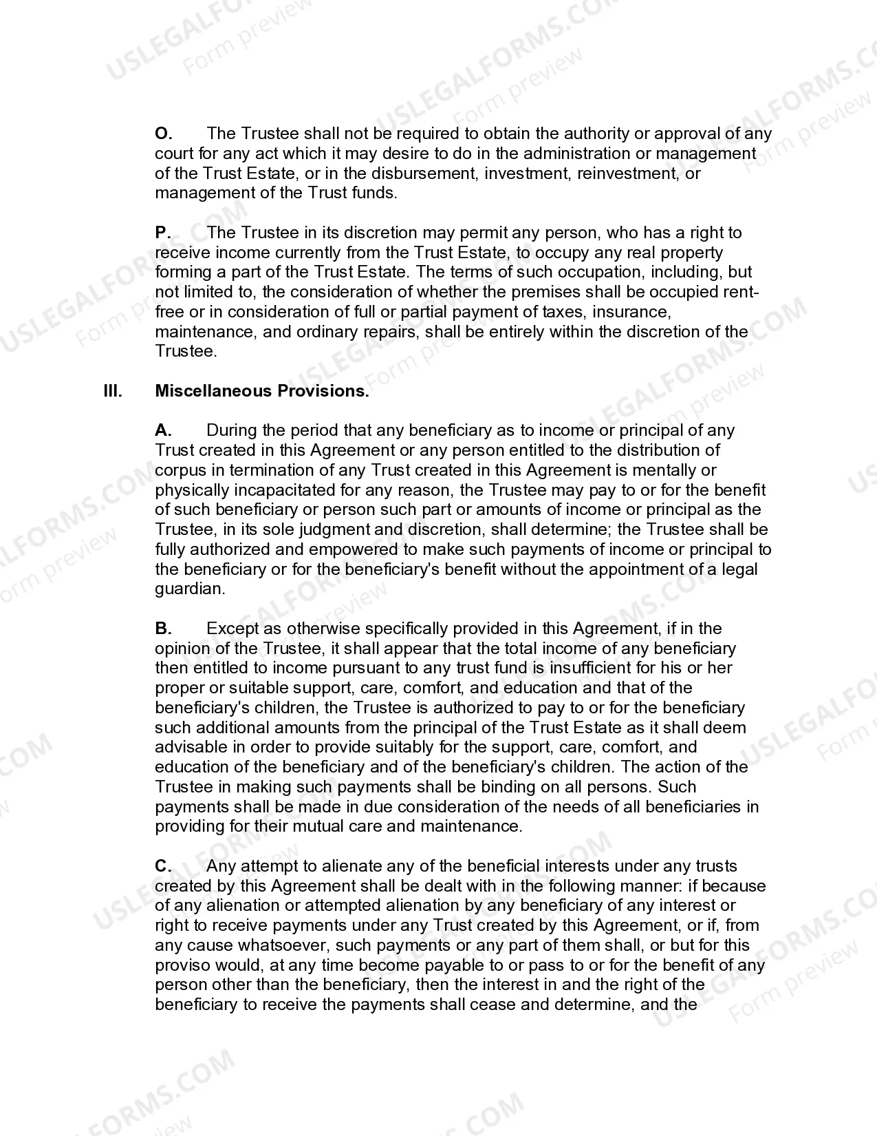Preview Qualified Domestic Trust Agreement