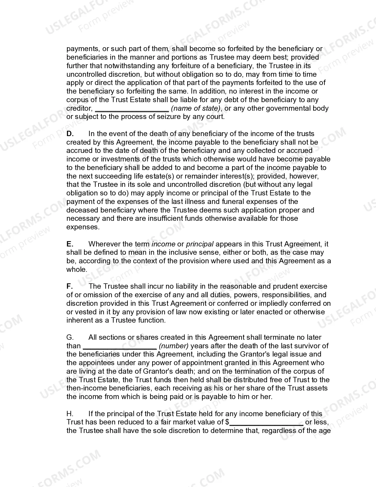 Preview Qualified Domestic Trust Agreement