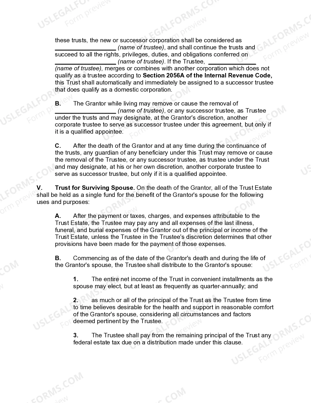 Preview Qualified Domestic Trust Agreement