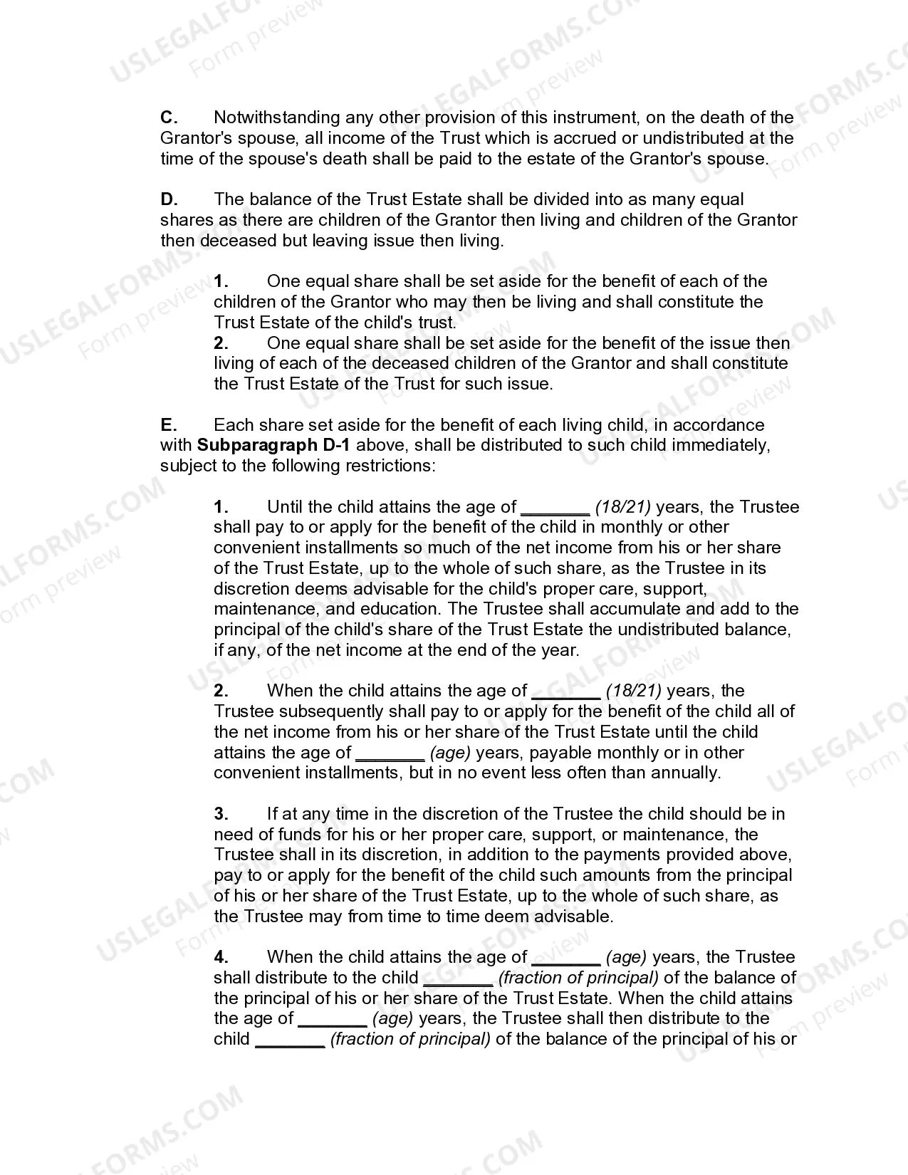 Preview Qualified Domestic Trust Agreement