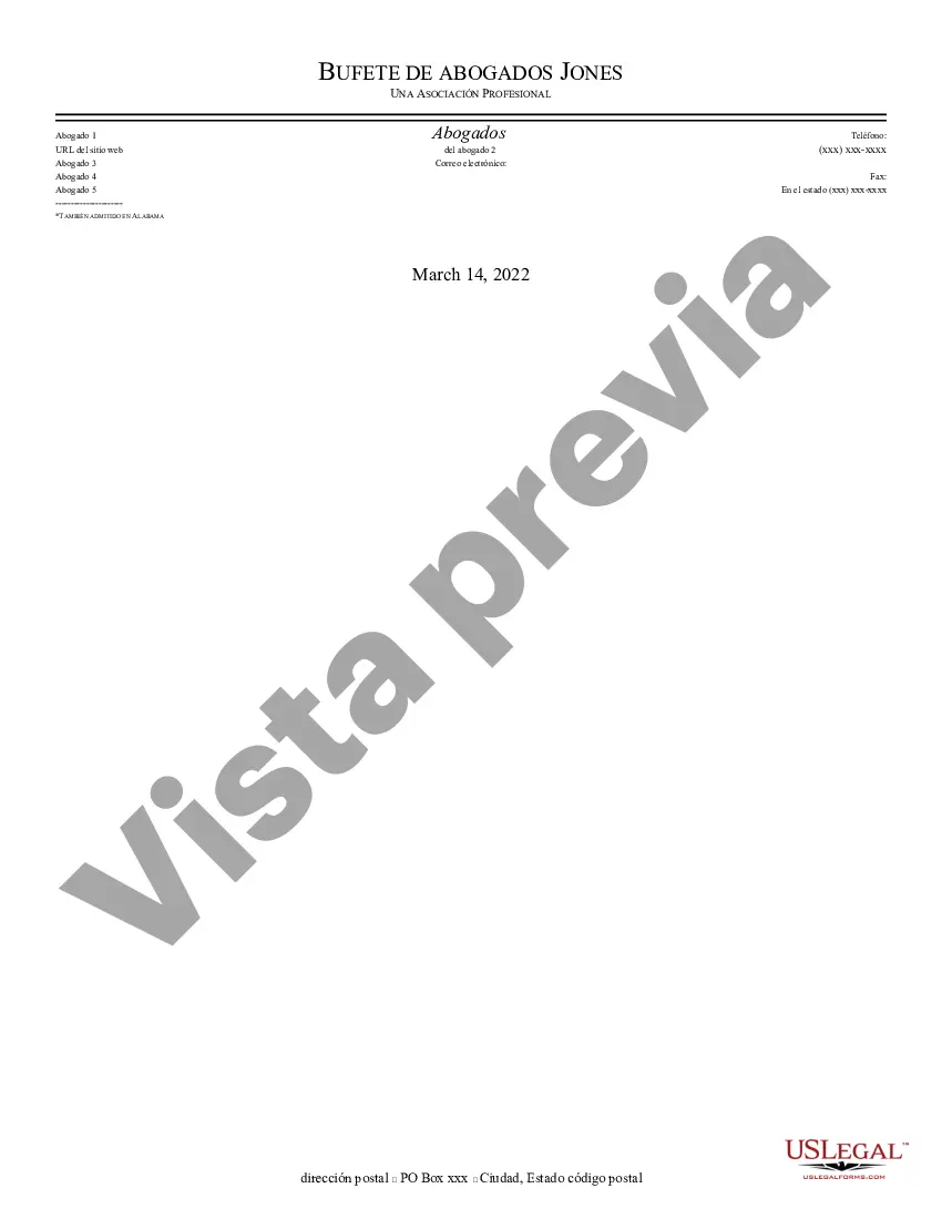 Preview Carta de muestra para la plantilla de carta n.º 5