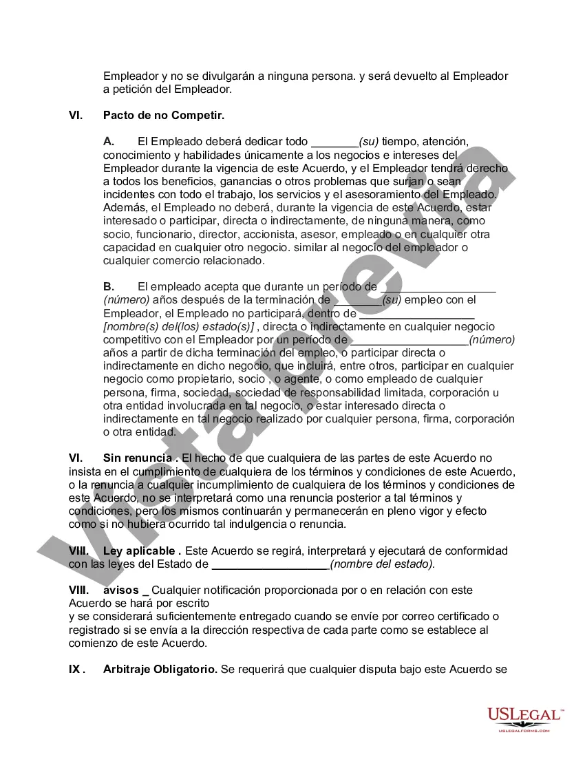 Preview Acuerdo Laboral con Gerente de Desarrollo de Negocios con Pacto de No Competir