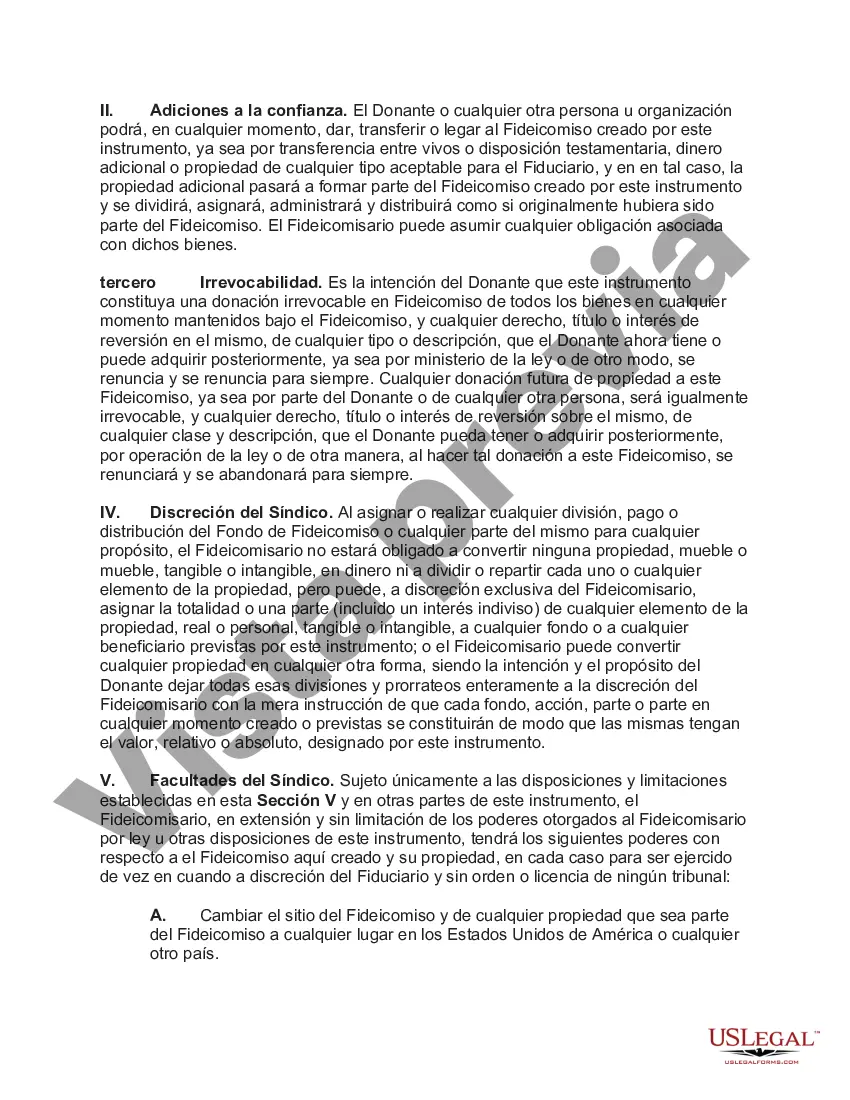 Preview Fideicomiso Calificado Subcapítulo-S para Beneficio del Niño con Acuerdo de Fideicomiso Crummey