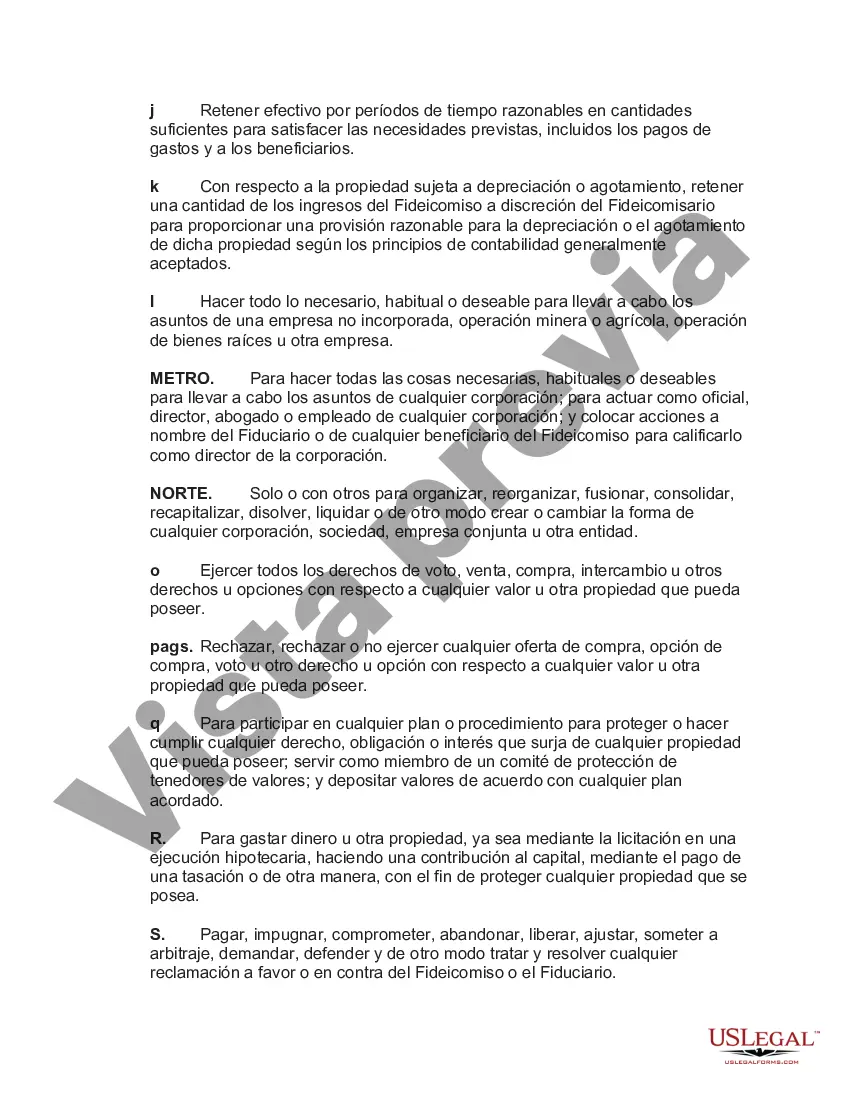 Preview Fideicomiso Calificado Subcapítulo-S para Beneficio del Niño con Acuerdo de Fideicomiso Crummey