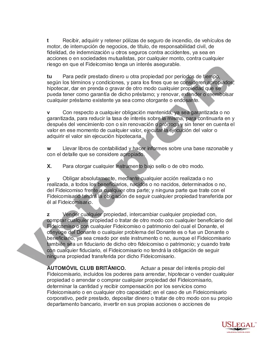 Preview Fideicomiso Calificado Subcapítulo-S para Beneficio del Niño con Acuerdo de Fideicomiso Crummey