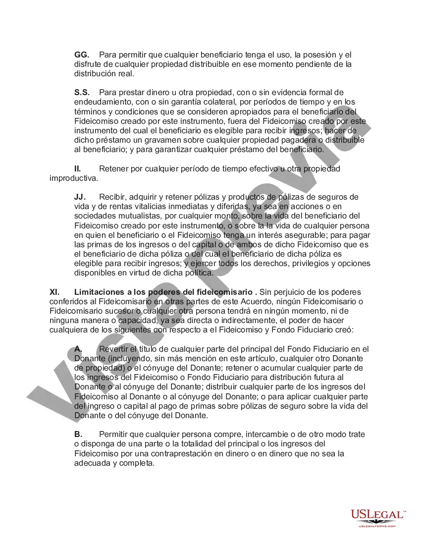 Preview Fideicomiso Calificado Subcapítulo-S para Beneficio del Niño con Acuerdo de Fideicomiso Crummey