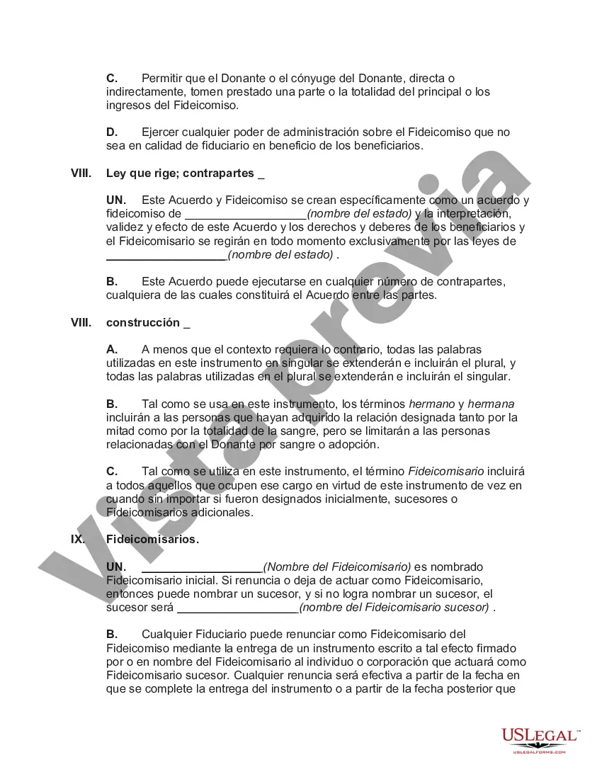 Preview Fideicomiso Calificado Subcapítulo-S para Beneficio del Niño con Acuerdo de Fideicomiso Crummey