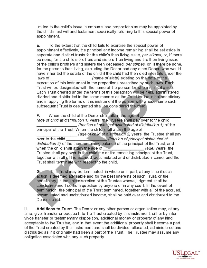 Get Qualified Subchapter-S Trust for Benefit of Child with Crummey Trust Agreement Preview Qualified Subchapter-S Trust for Benefit of Child with Crummey Trust Agreement