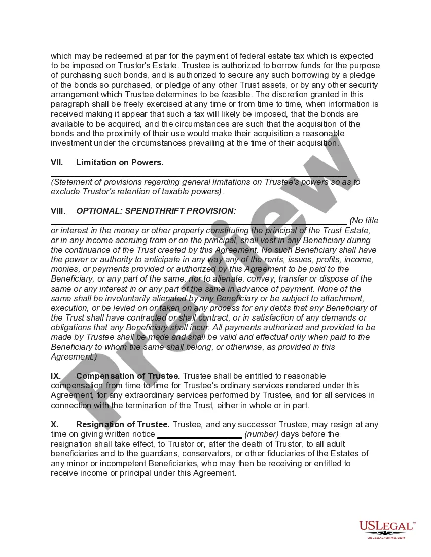 Get General Form of Trust Agreement for Minor Qualifying for Annual Gift Tax Exclusion Preview General Form of Trust Agreement for Minor Qualifying for Annual Gift Tax Exclusion