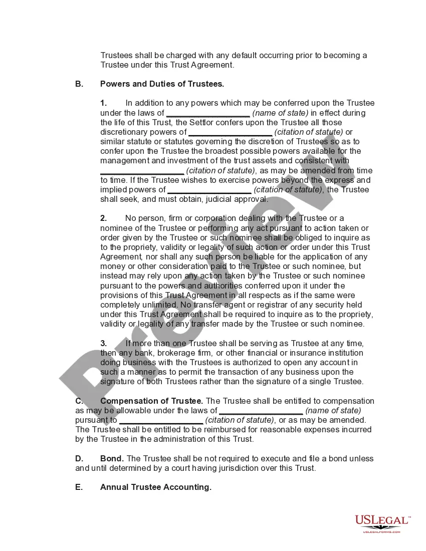 Get Special Needs Irrevocable Trust Agreement for Benefit of Disabled Child of Trustor Preview Special Needs Irrevocable Trust Agreement for Benefit of Disabled Child of Trustor