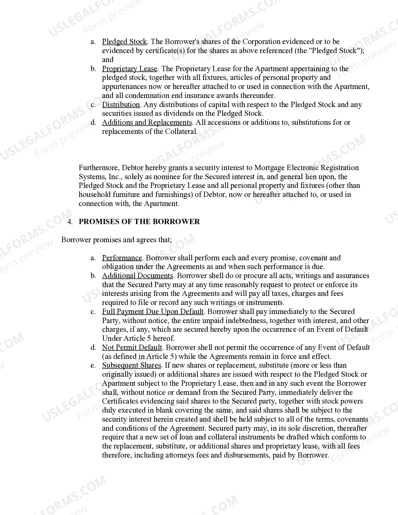 Preview Cooperative Apartment Loan Security Agreement