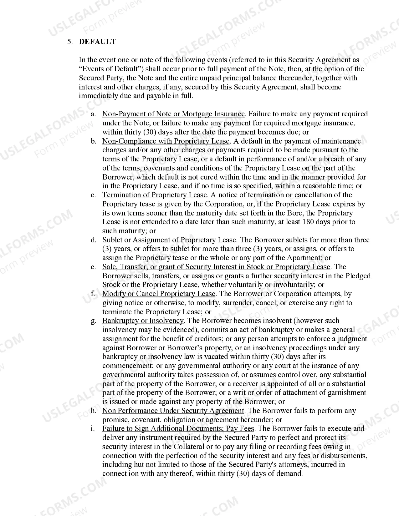 Preview Cooperative Apartment Loan Security Agreement