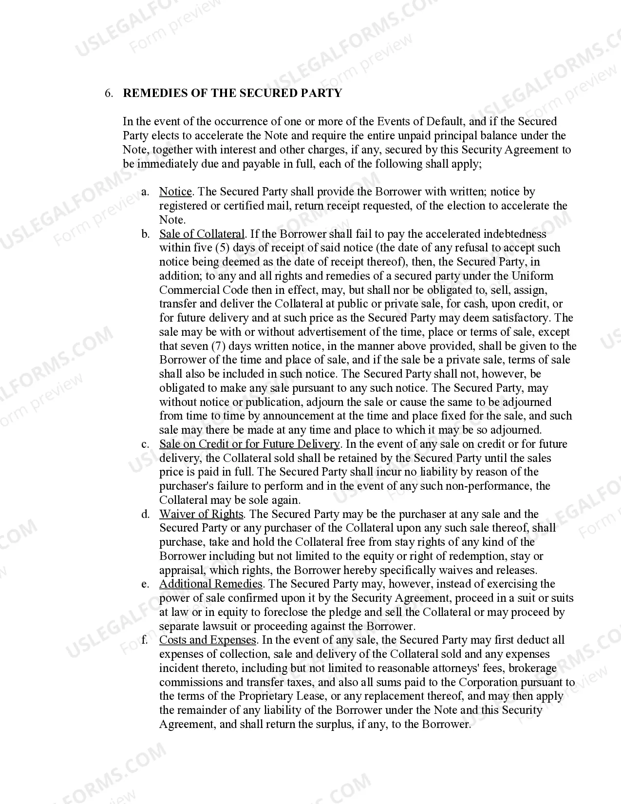 Preview Cooperative Apartment Loan Security Agreement