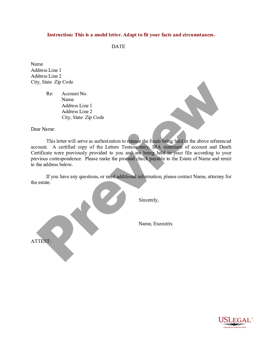 Sample Letter For Request For Authorization To Release Funds Release 