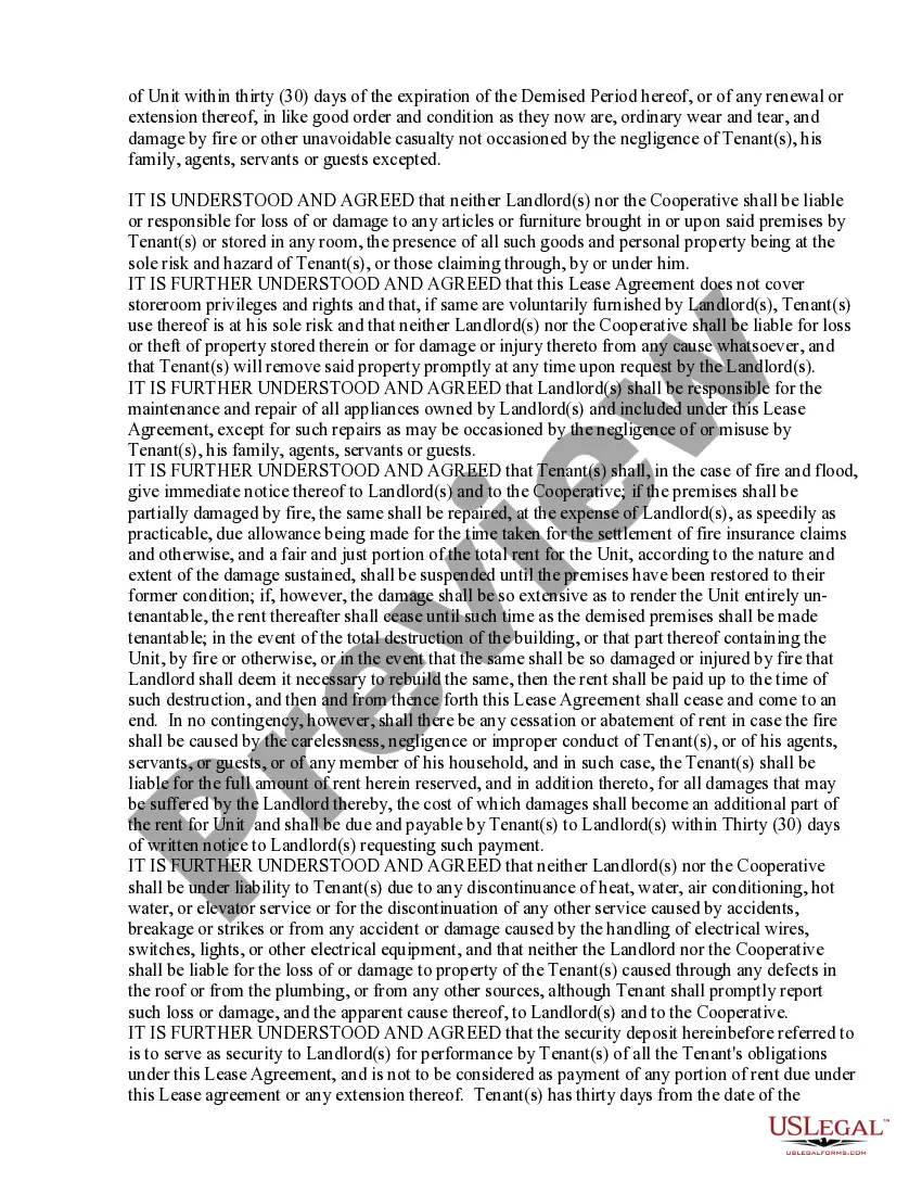 Preview Cooperative Lease Agreement