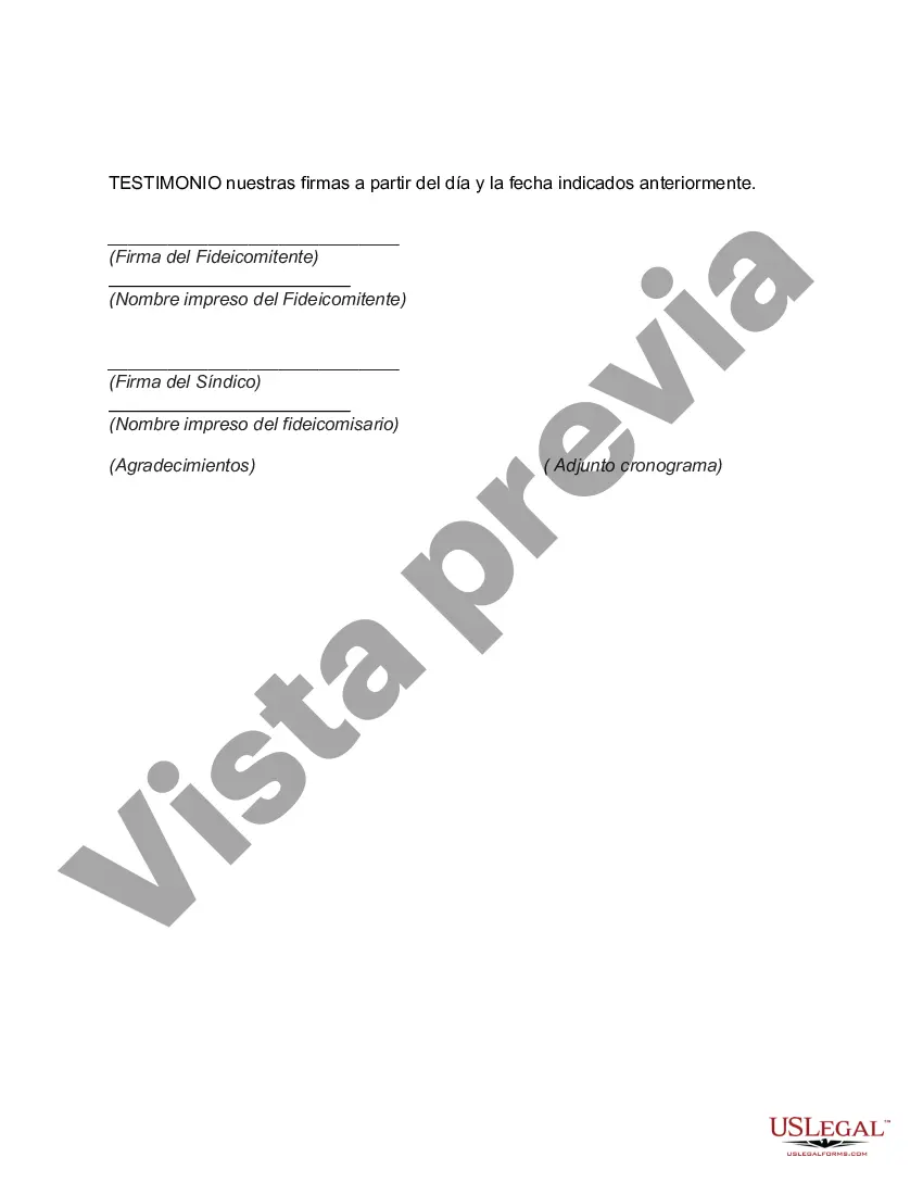 Preview Fideicomiso irrevocable para beneficio de por vida del fideicomitente con poder de invasión en el fideicomitente