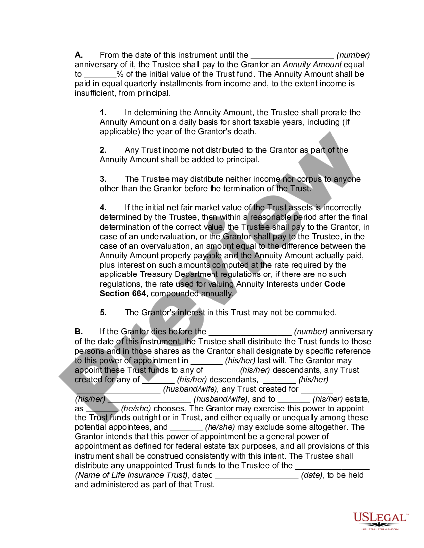 page 1 Termination of Grantor Retained Annuity Trust in Favor of Existing Life Insurance Trust preview