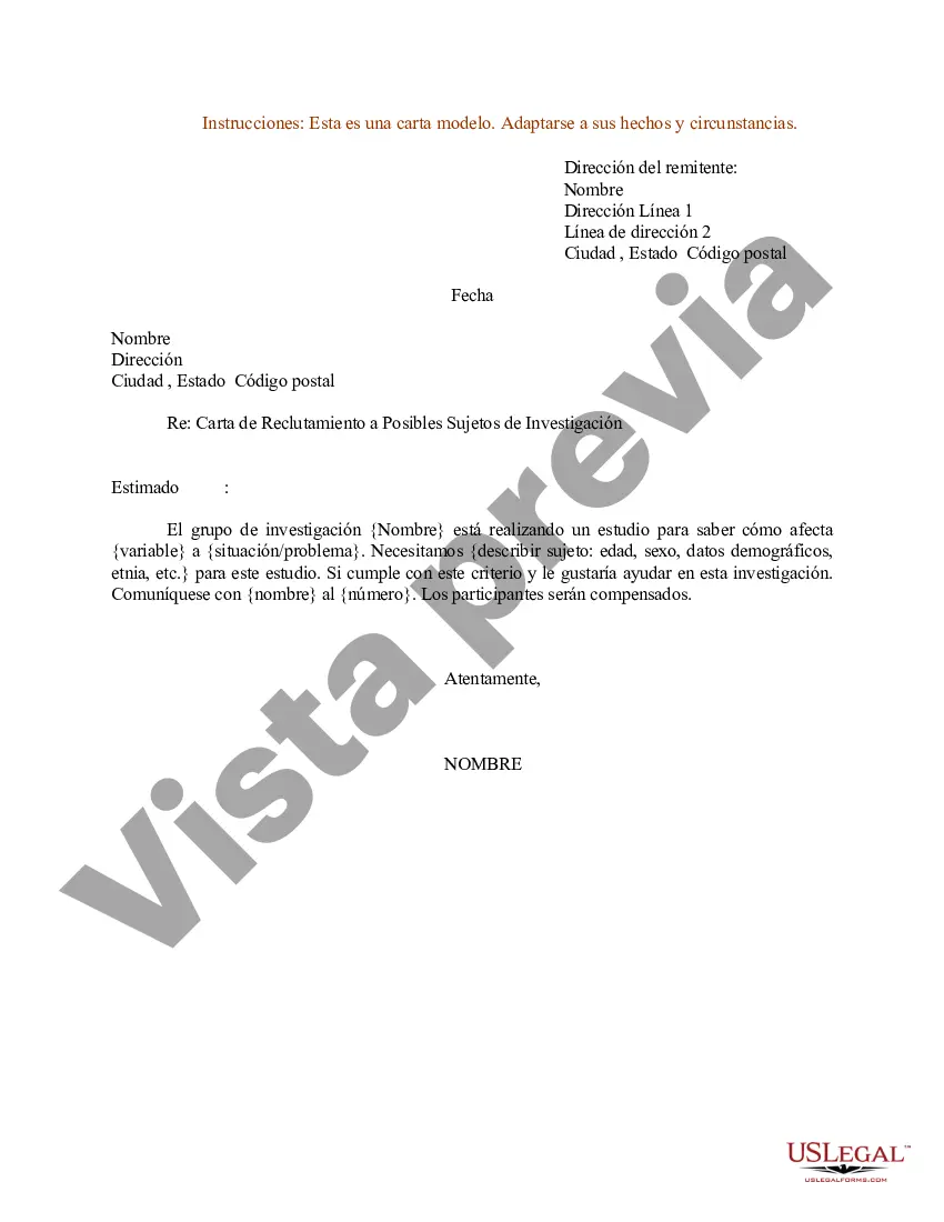 Preview Modelo de carta de carta de contratación para posibles sujetos de investigación
