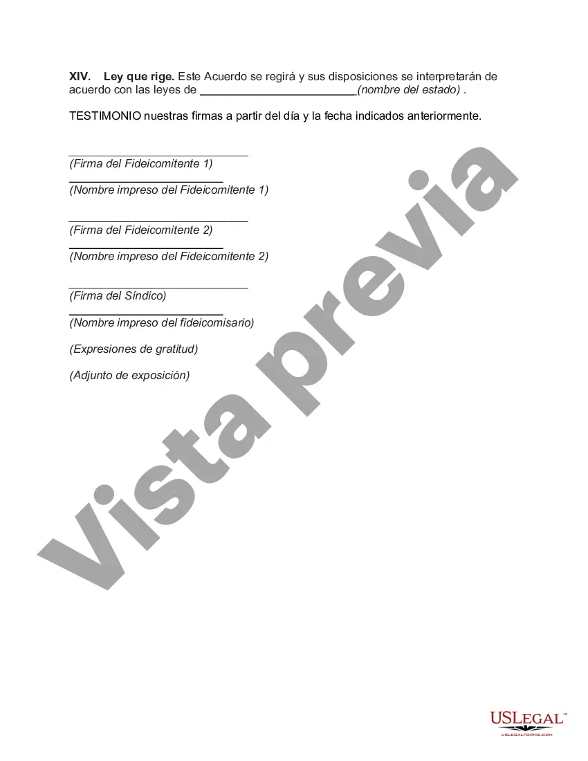 Preview Fideicomiso conjunto con ingresos pagaderos a los fideicomitentes durante la vida conjunta