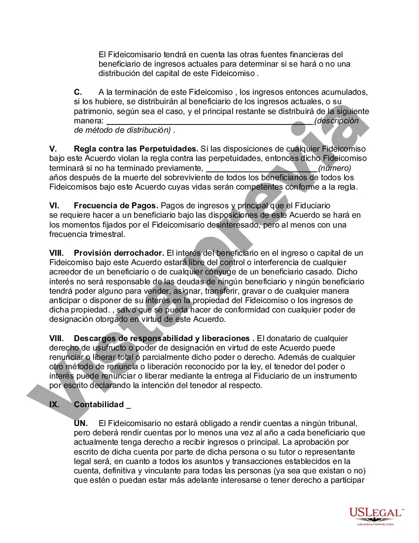 Preview Acuerdo de Fideicomiso Revocable Subcapítulo-S Calificado