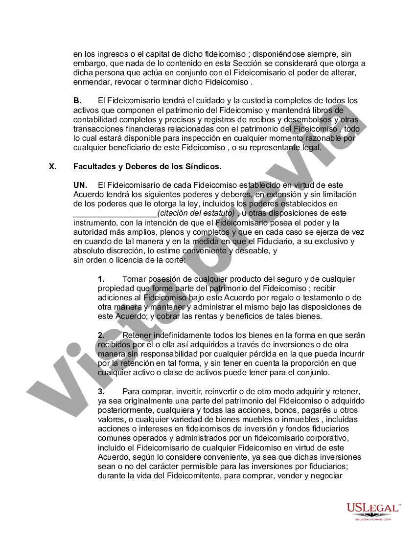Preview Acuerdo de Fideicomiso Revocable Subcapítulo-S Calificado