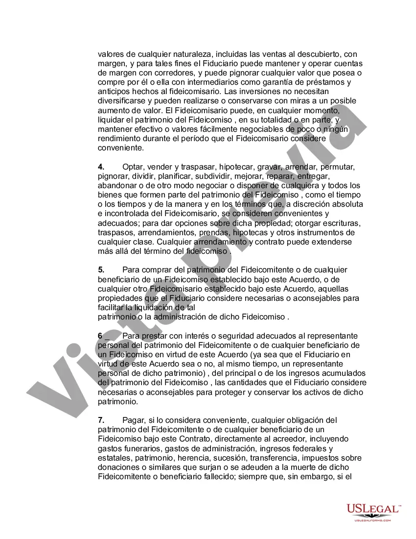 Preview Acuerdo de Fideicomiso Revocable Subcapítulo-S Calificado