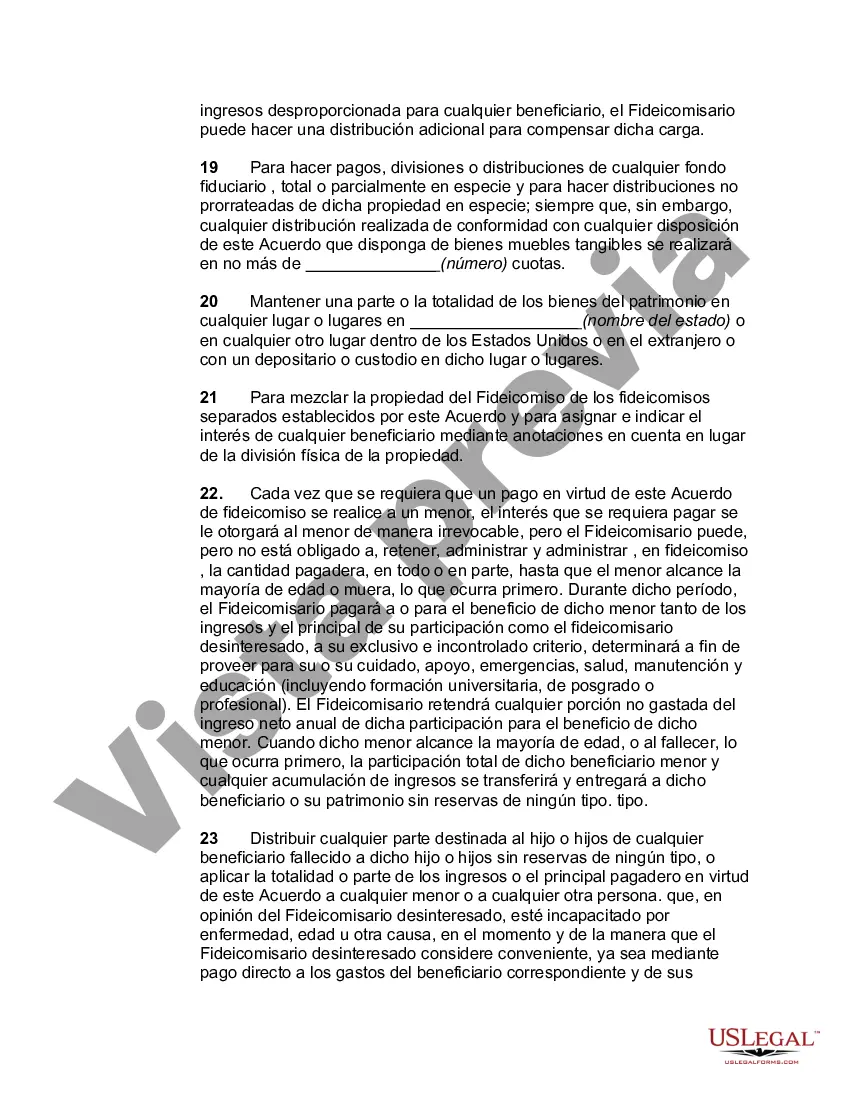 Preview Acuerdo de Fideicomiso Revocable Subcapítulo-S Calificado