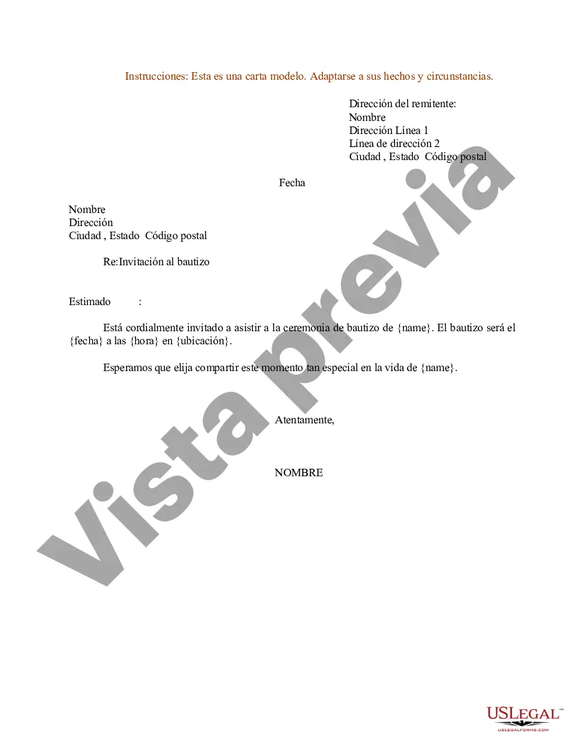 Preview Ejemplo de carta de invitación para un bautizo