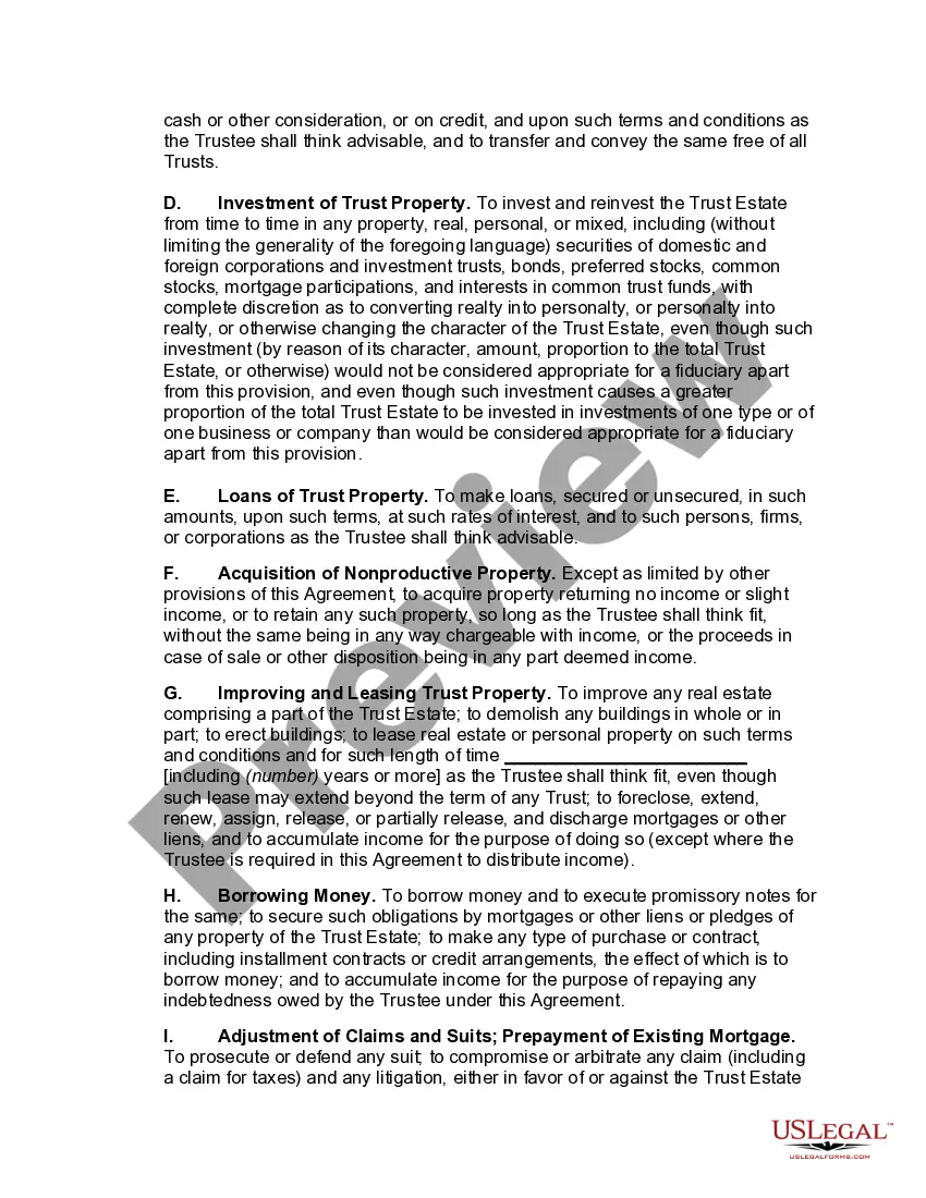 Preview Irrevocable Trust Agreement for Minor which Qualifies for Annual Gift Tax Exclusion -- Multiple Trusts for Children