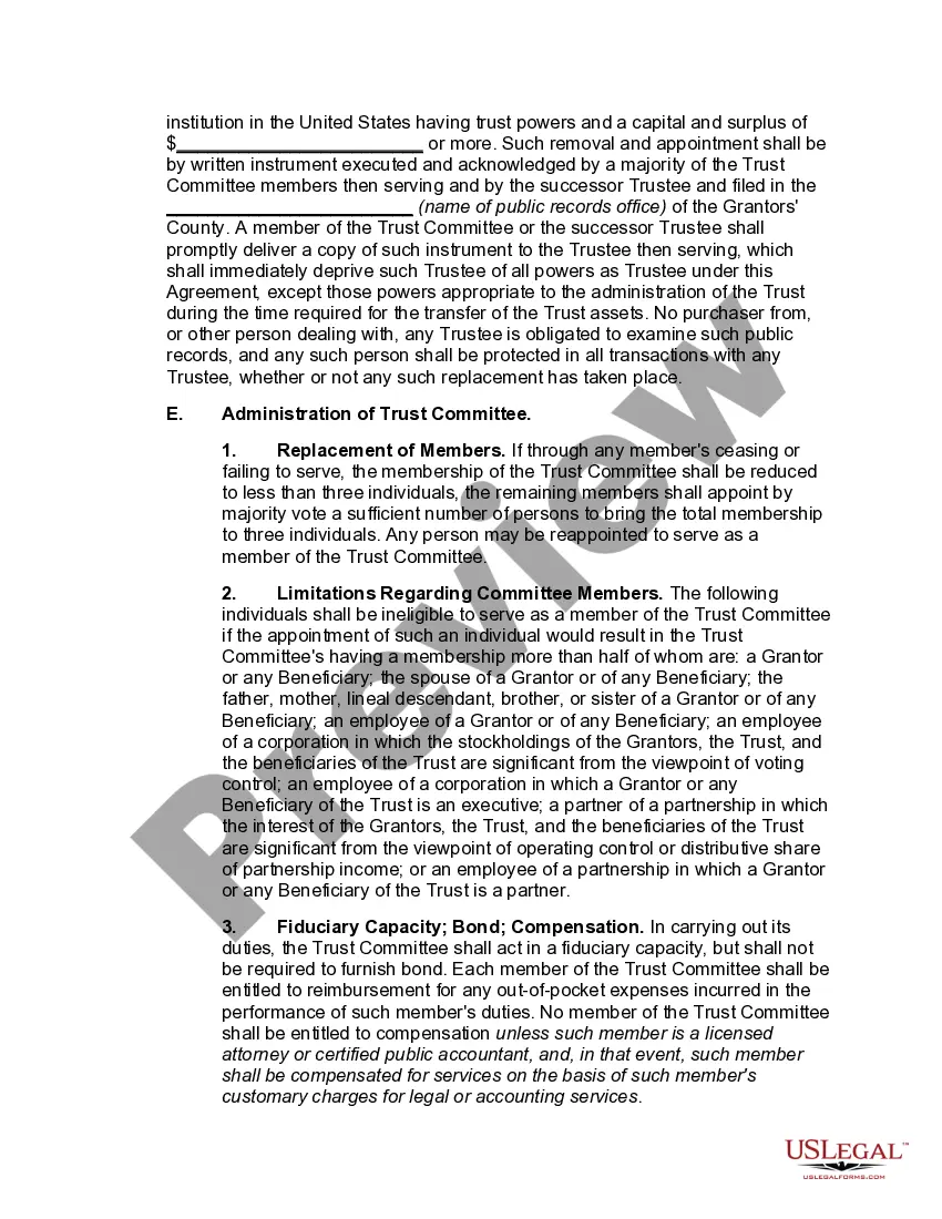Preview Irrevocable Trust Agreement for Minor which Qualifies for Annual Gift Tax Exclusion -- Multiple Trusts for Children