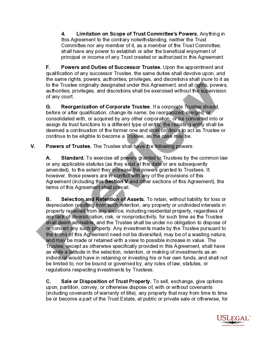Preview Irrevocable Trust Agreement for Minor which Qualifies for Annual Gift Tax Exclusion -- Multiple Trusts for Children