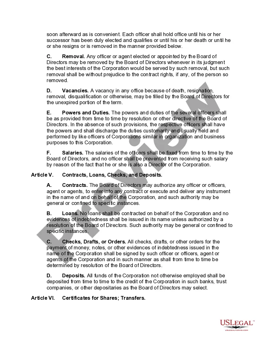 Get General Form of Bylaws for a Business Corporation Preview General Form of Bylaws for a Business Corporation
