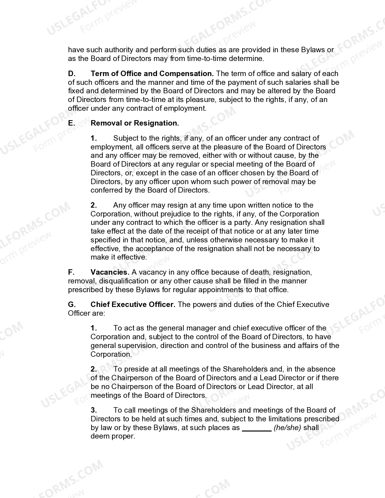 Preview Bylaws of Business Corporation whereby Board may Delegate Day-to-Day Operation of Business of Corporation to Management Company or Other Person