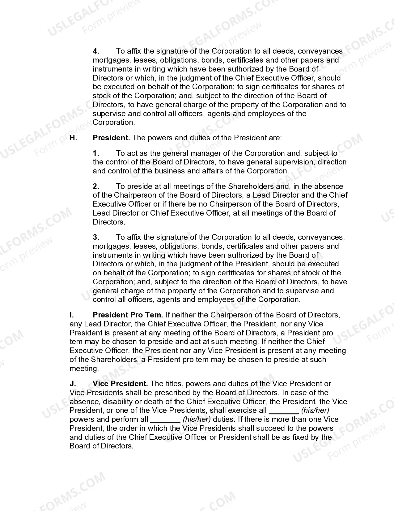 Preview Bylaws of Business Corporation whereby Board may Delegate Day-to-Day Operation of Business of Corporation to Management Company or Other Person