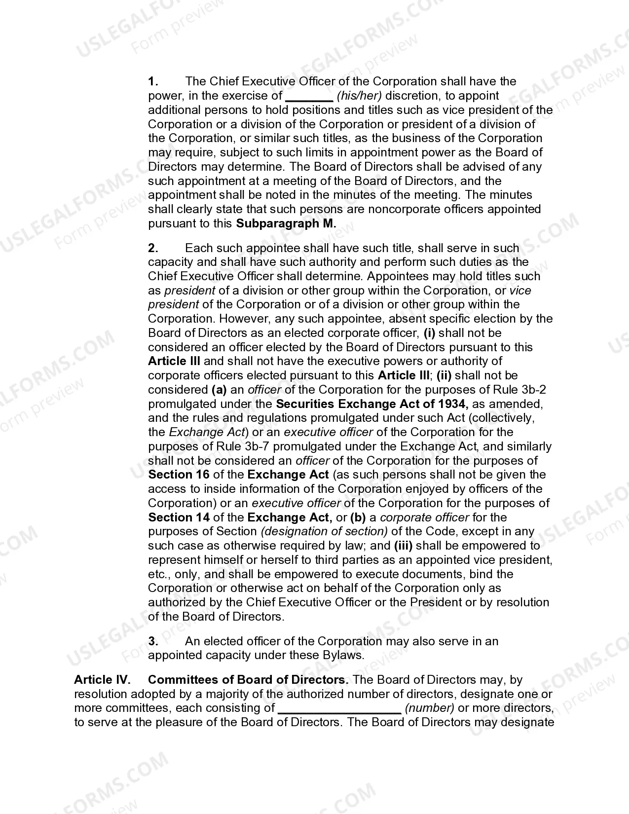 Preview Bylaws of Business Corporation whereby Board may Delegate Day-to-Day Operation of Business of Corporation to Management Company or Other Person