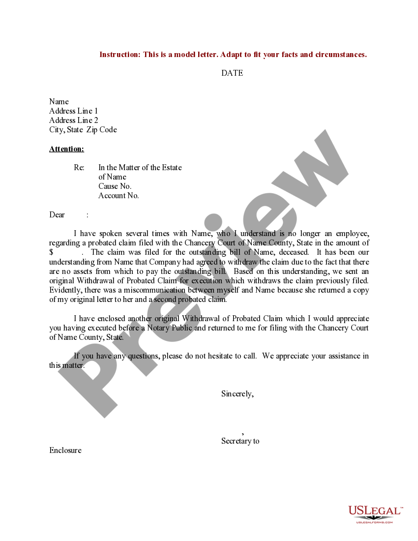 Cuyahoga Ohio Sample Letter for Settlement of Outstanding Bill of