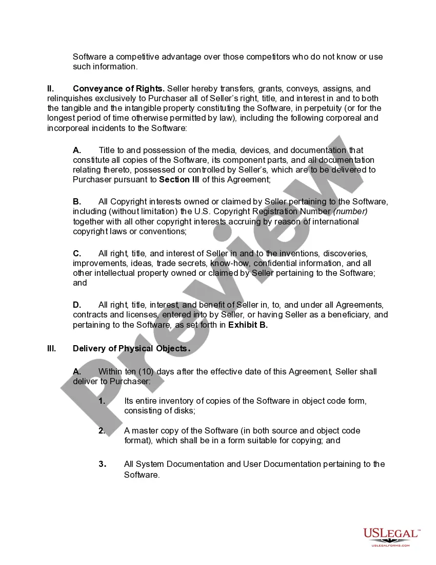 Preview Software Acquisition Agreement