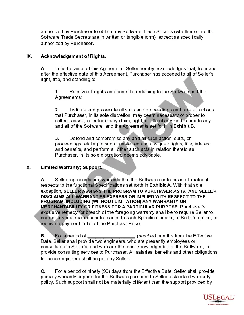 Preview Software Acquisition Agreement