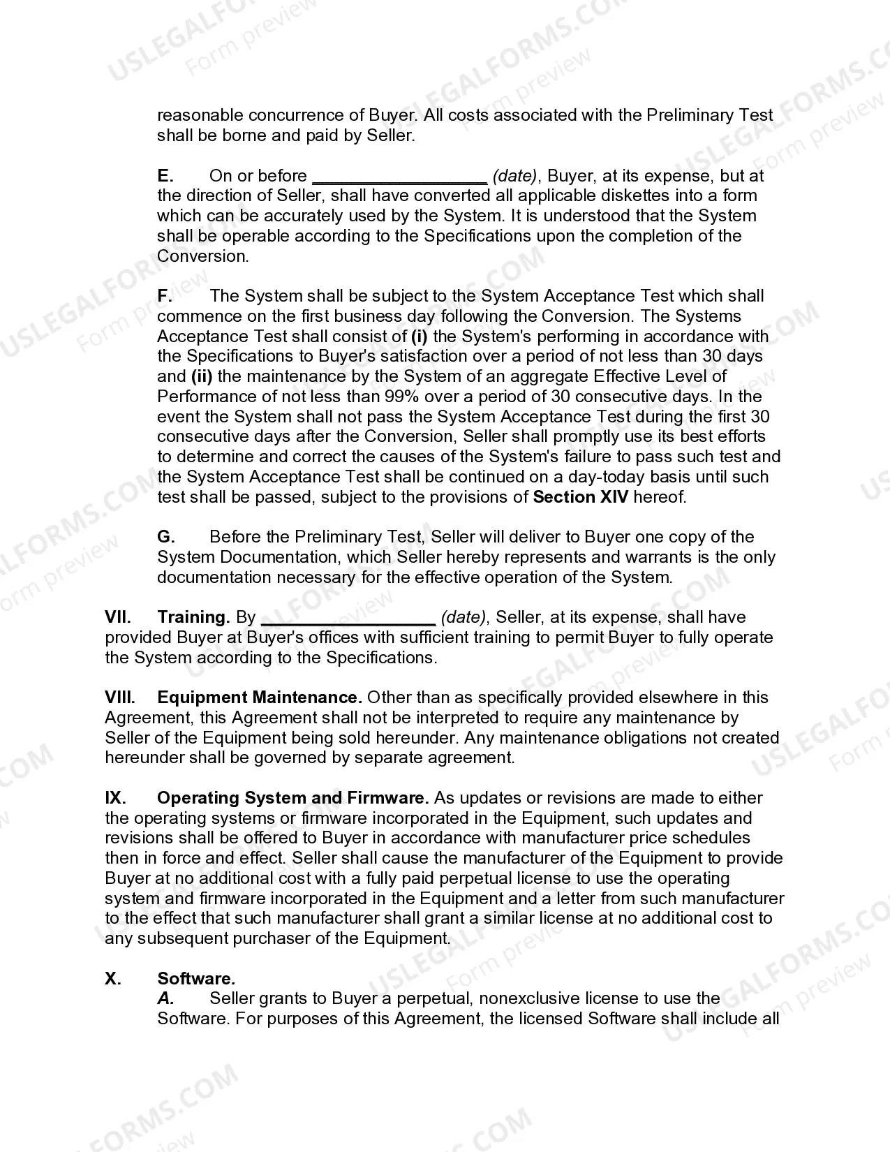 Preview Hardware Purchase and Software License Agreement