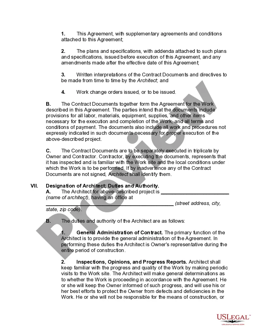 Preview Agreement for the Construction of Building