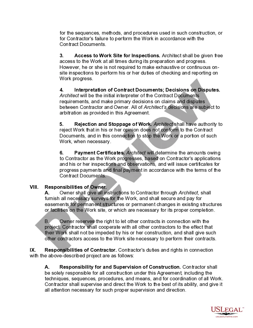 Preview Agreement for the Construction of Building